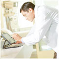 Doctor using technology