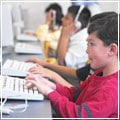 Pupil using technology