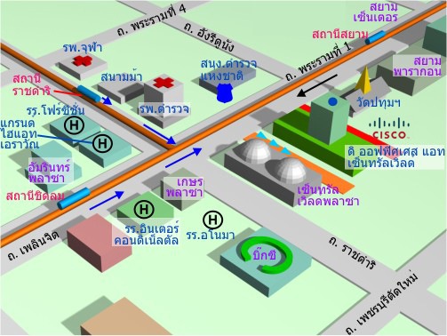 มุมมองด้านทิศตะวันออกเฉียงใต้