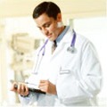 Doctor using technology