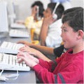 Pupil using technology