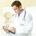 Doctor using technology