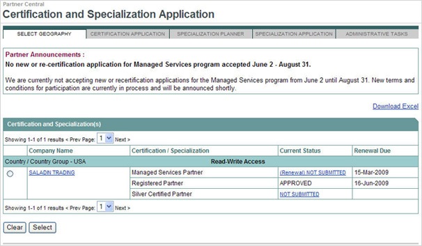 Certification and Specialization Application