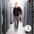 Man in server room