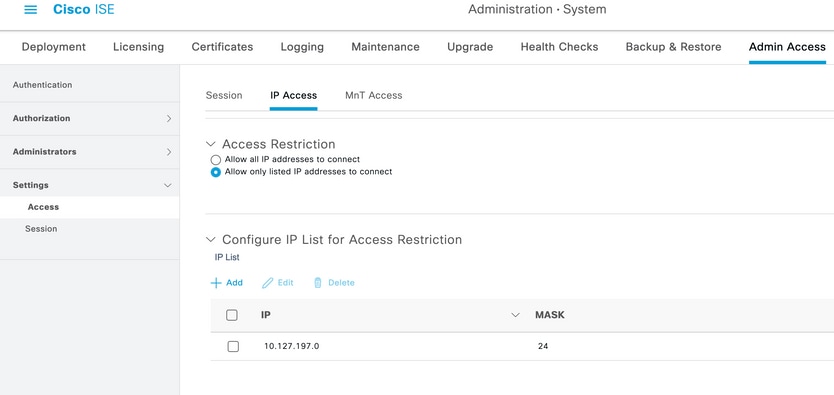 Verification of Remote Server Accesses ISE for SNMP Trap Query