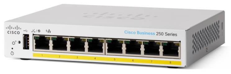 Family portrait of Cisco Business 250 Series Smart Switches