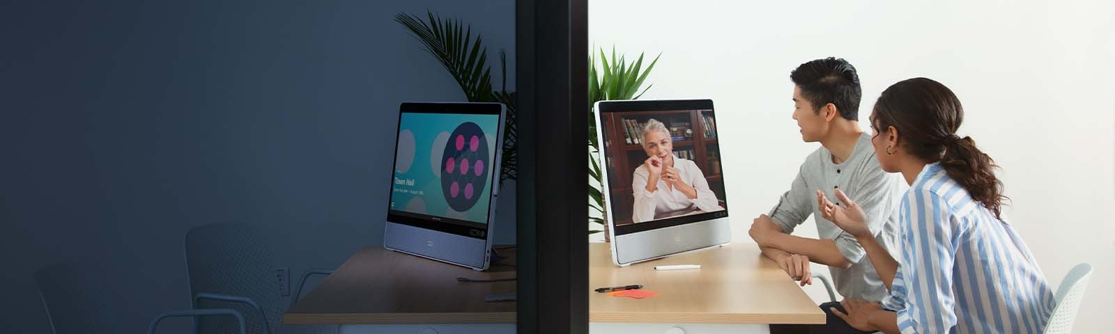 Video conferencing monitor for the desk