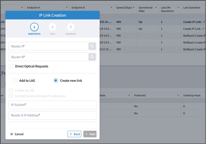 Multilayer service provisioning and rollback for Routed Optical Networking