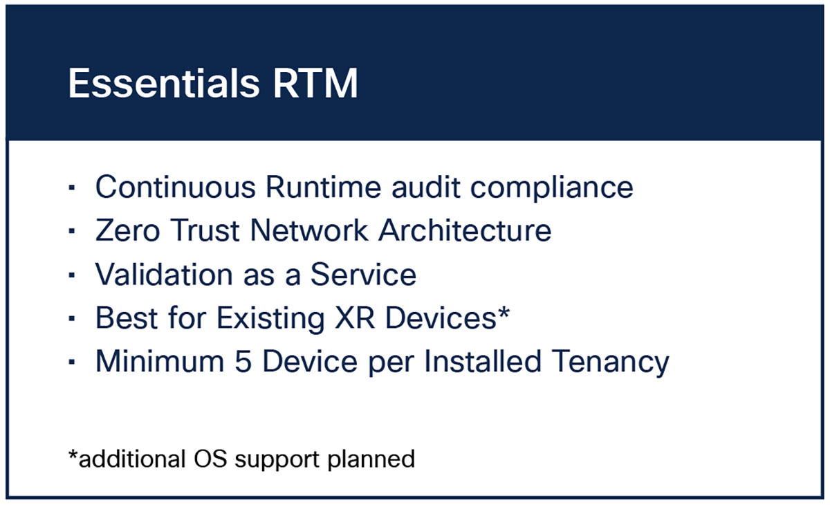 Cisco Crosswork Trust Insights subscription tiers
