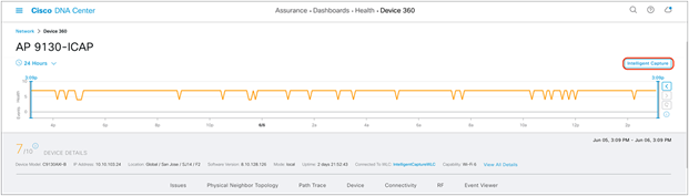 Intelligent Capture button on the Device 360 page