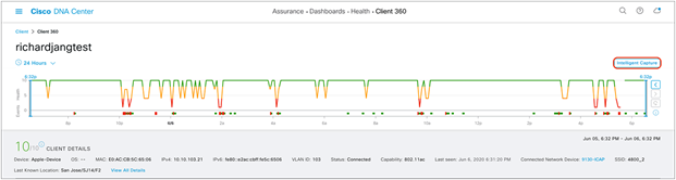 Location of the Intelligent Capture button on the Client 360 page