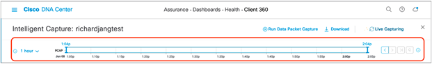 Client RF Statistics network time travel feature