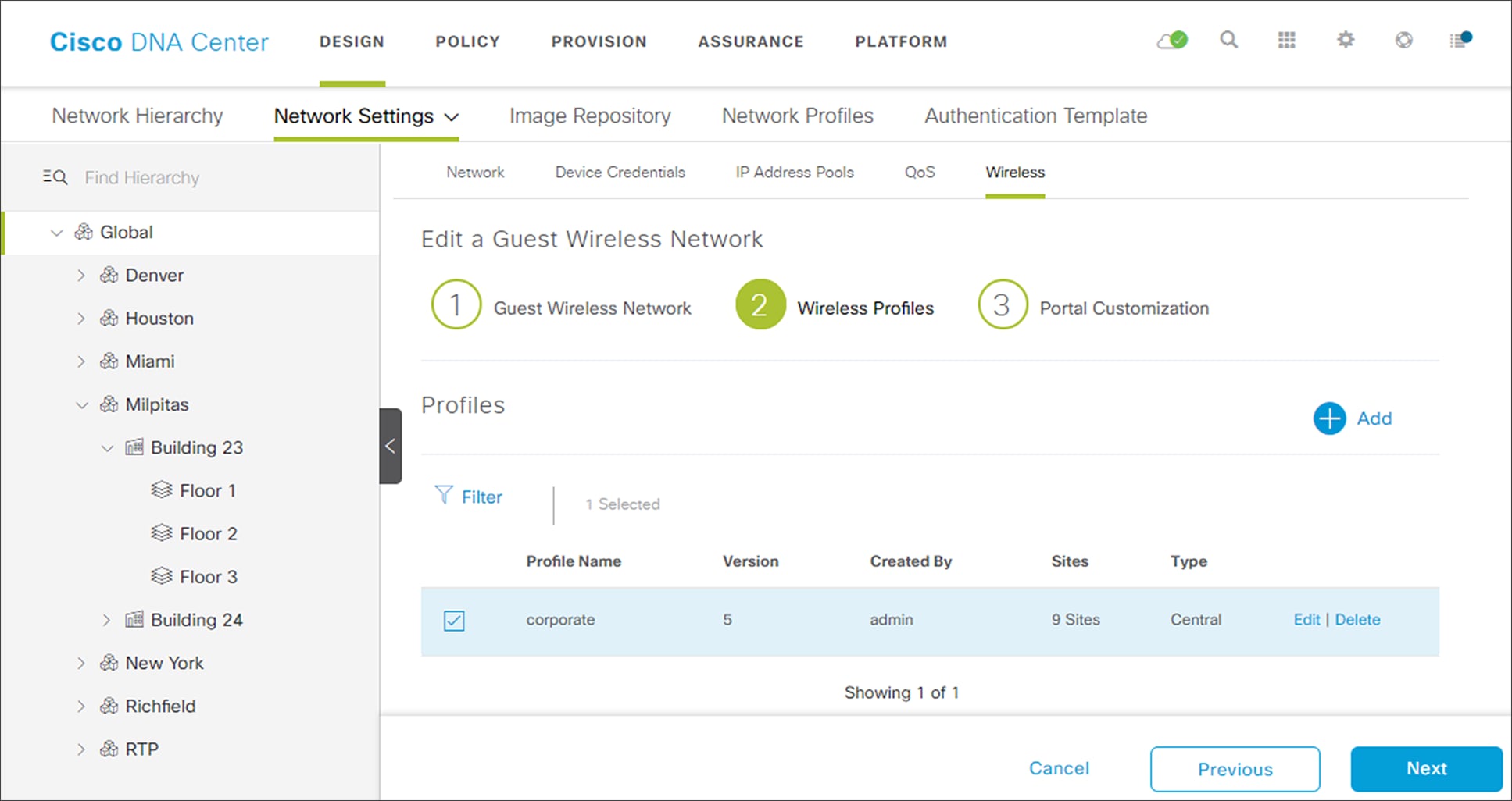 Create a Guest Wireless Network - step 2 Wireless Profiles