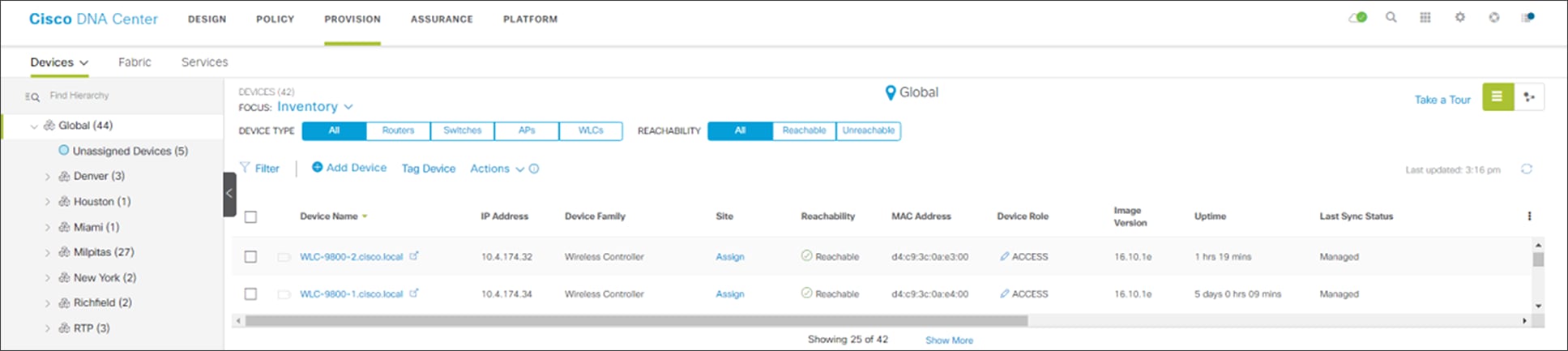 Cisco DNA Center inventory