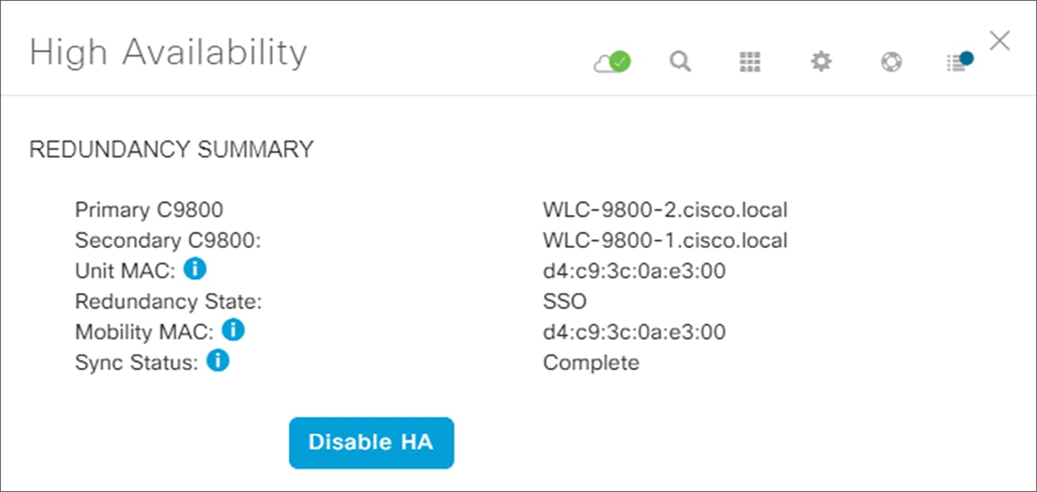 Wireless HA SSO pair
