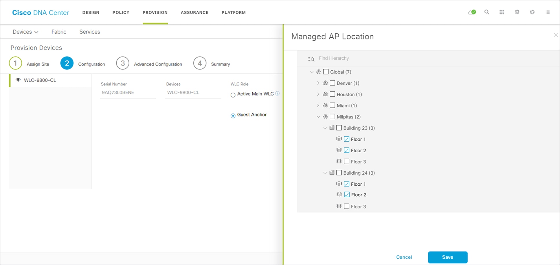 Guest WLC Provisioning - Step 2 Configuration