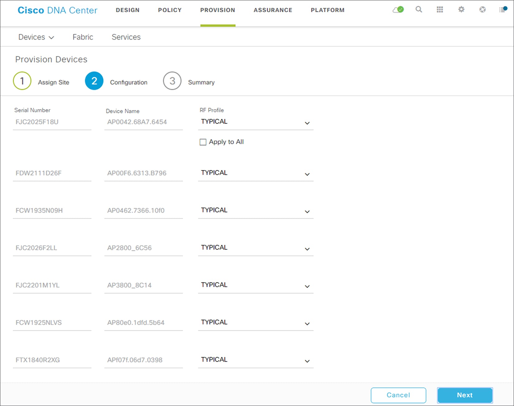 AP Provisioning Step 2 - Configuration