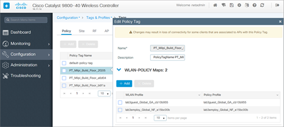 Policy Tag details