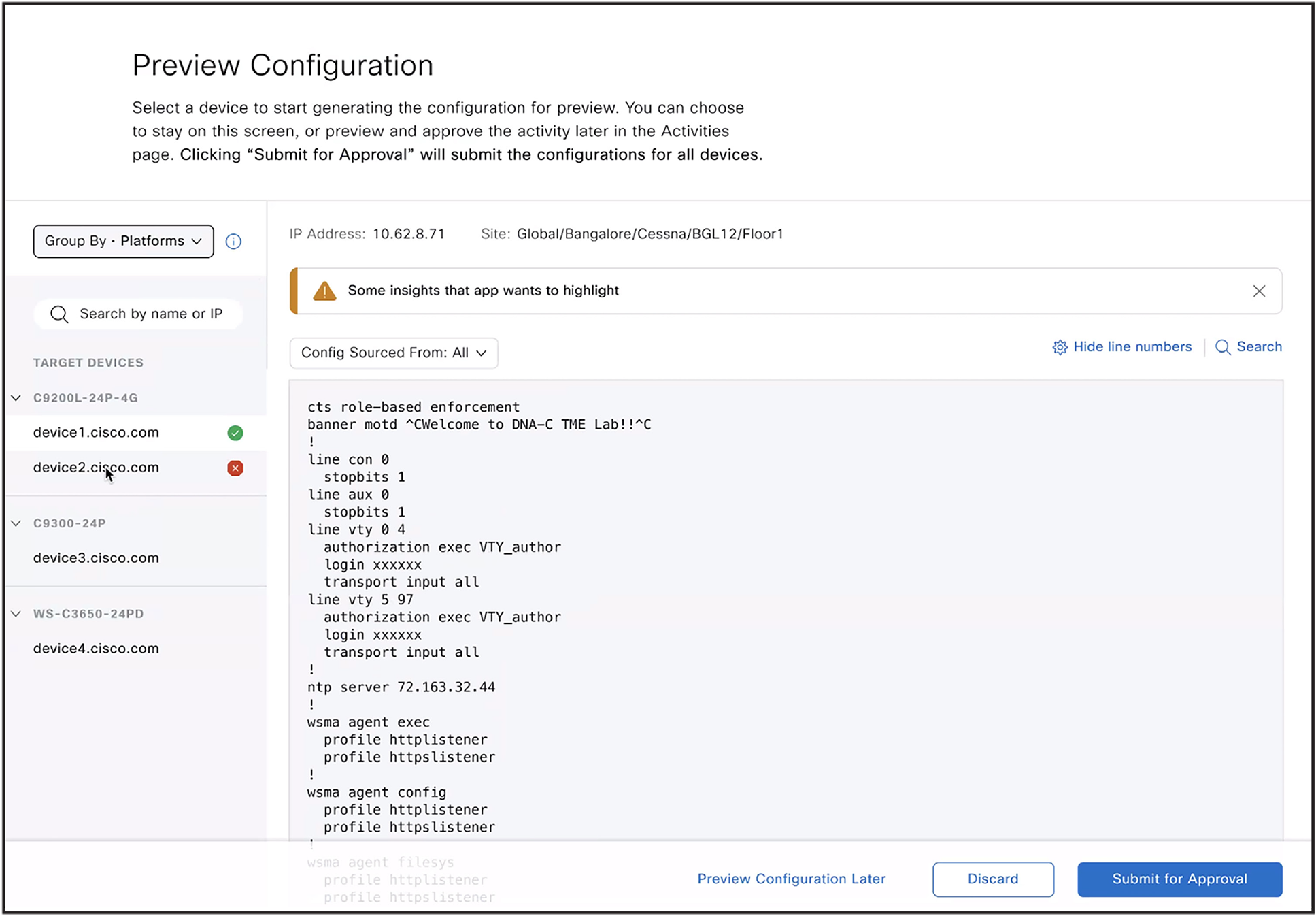 Configuration visibility