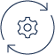 A blue circle with a gear in itDescription automatically generated