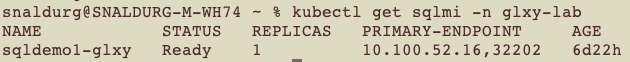 > kubectl get sqlmi -n glxy-lab