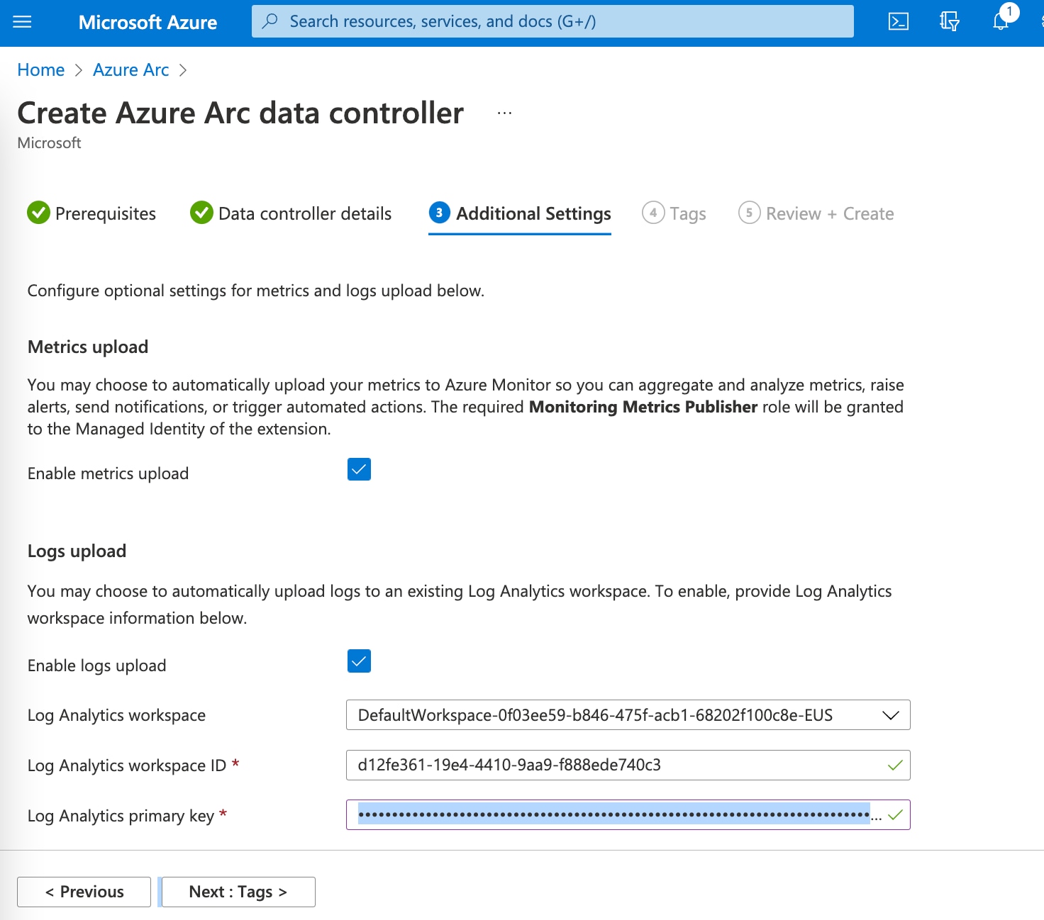 Log Analytics workspace