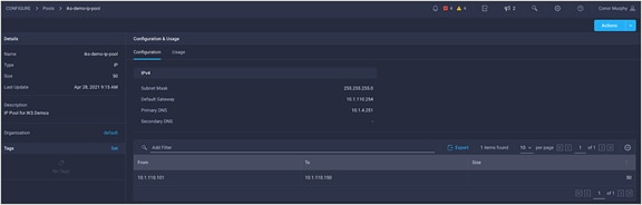 IKS IP pool. This example uses the same pool for the control plane, workers nodes, and LoadBalancer Service