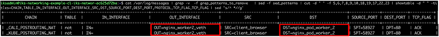 Logging showing NGINX Ingress – postrouting chain