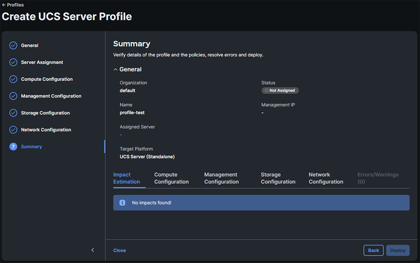 Profile summary