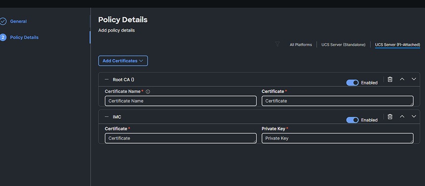 Upload the correct certificate and private key