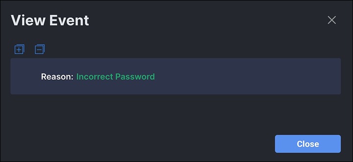 Failed login attempt