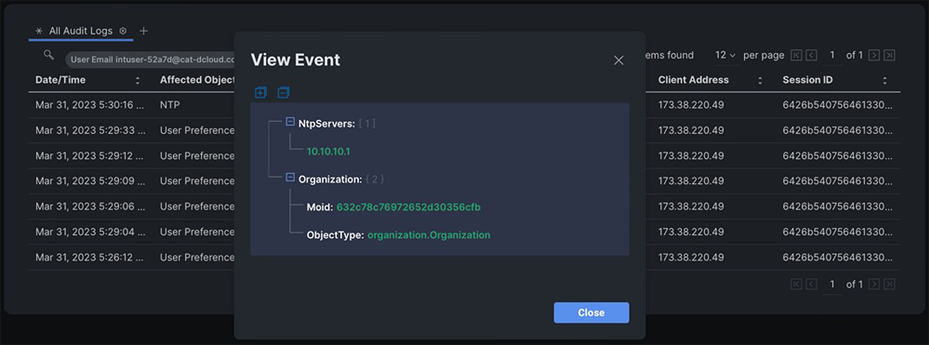 Audit entry details