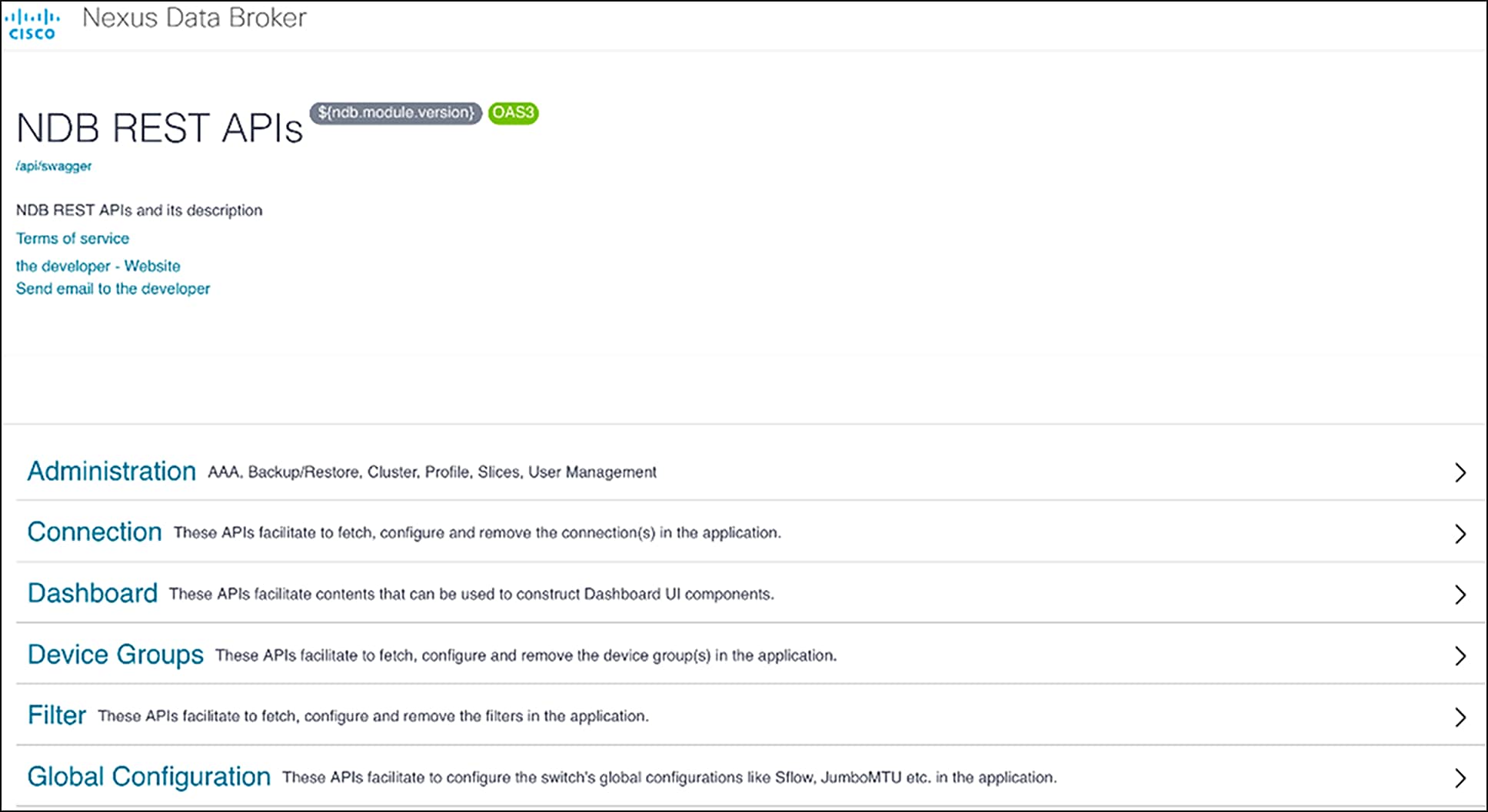 Cisco Nexus Dashboard Data Broker application REST API access mechanism