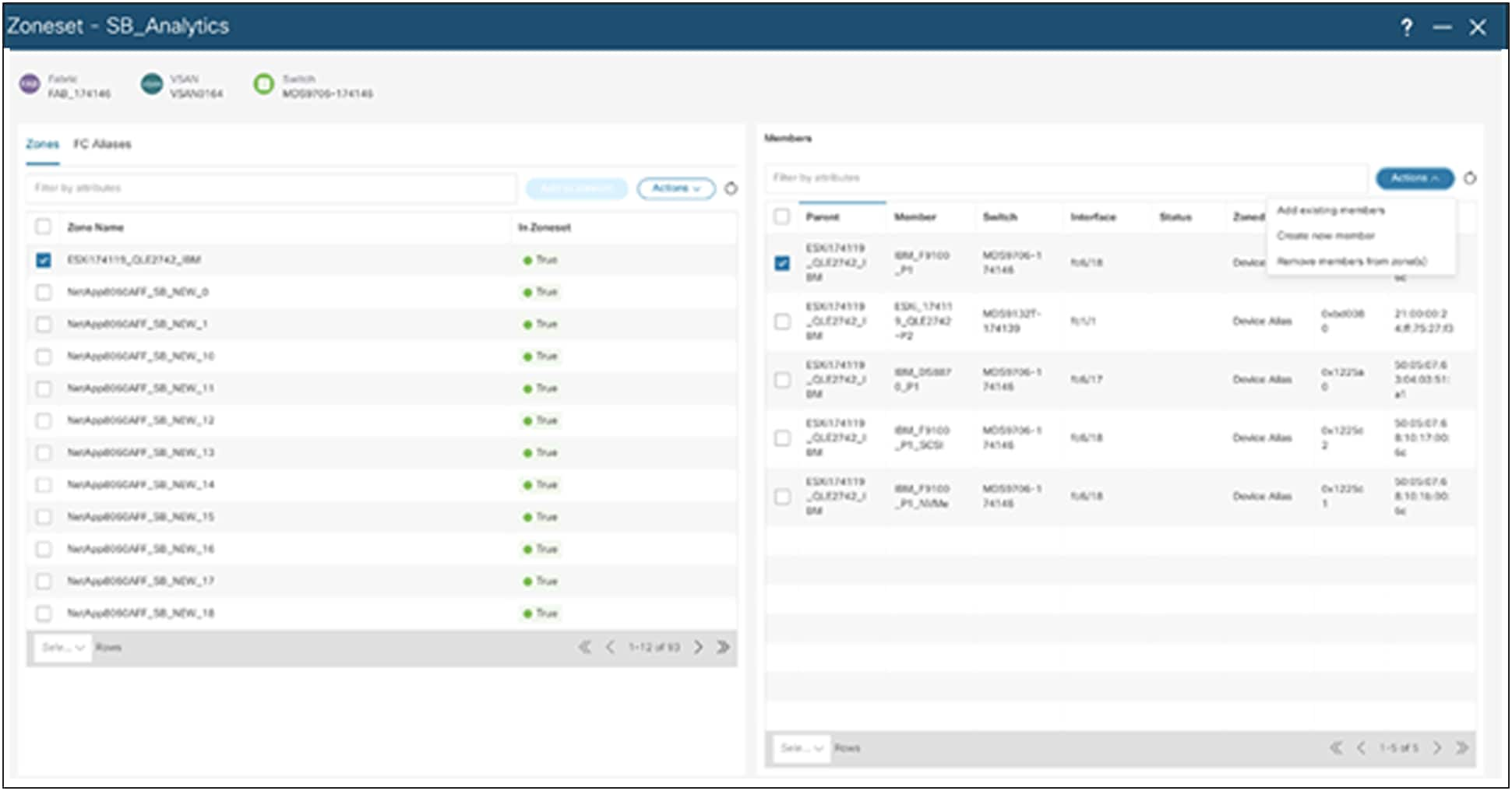 Zoning interface