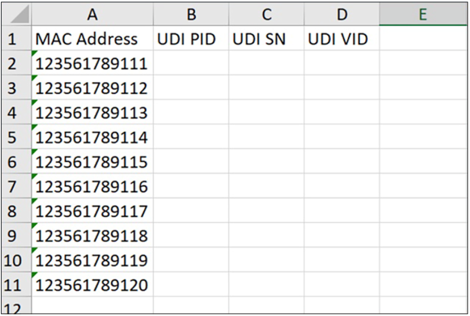 A screenshot of a spreadsheetDescription automatically generated