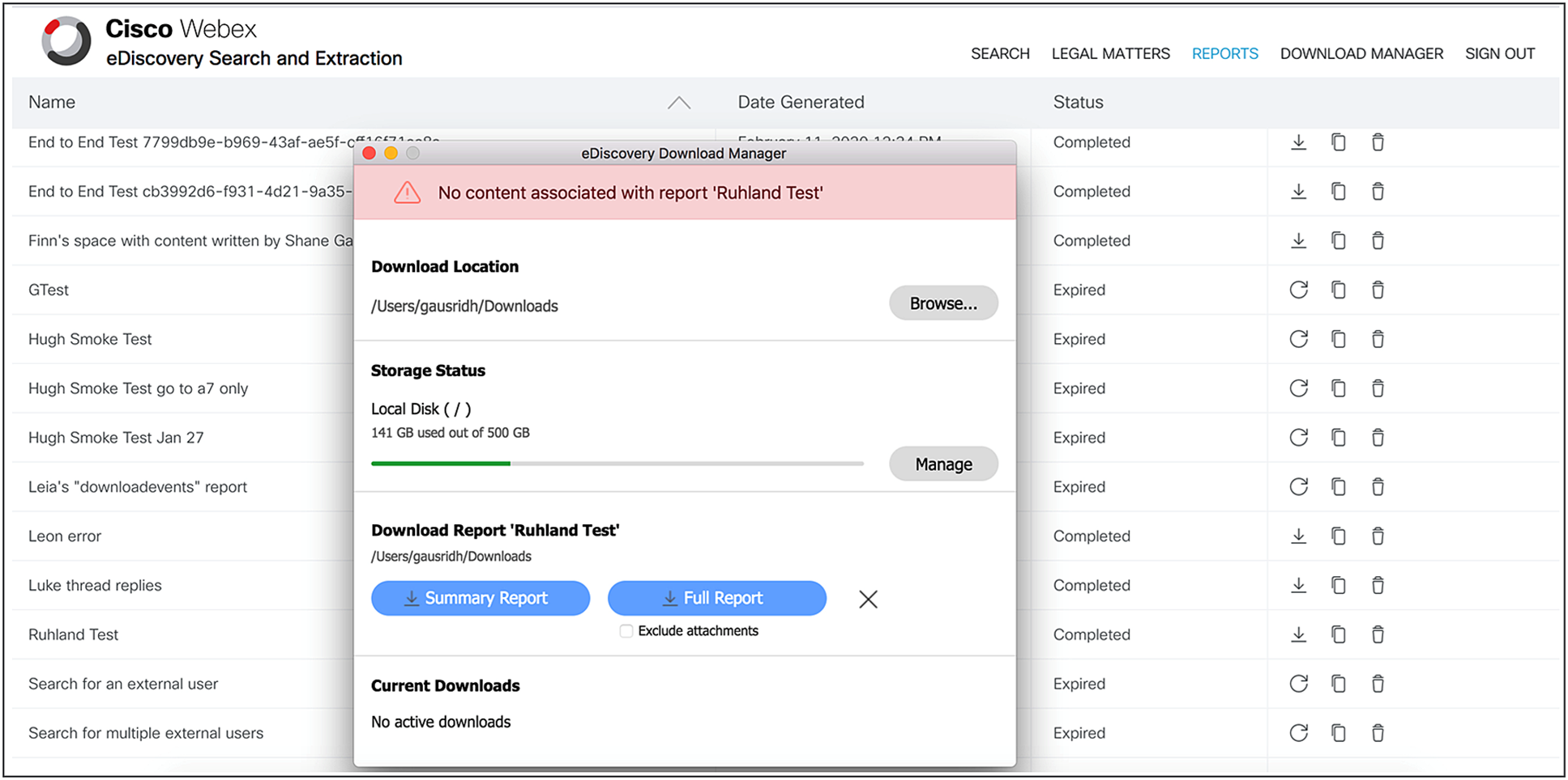 Search data within Webex