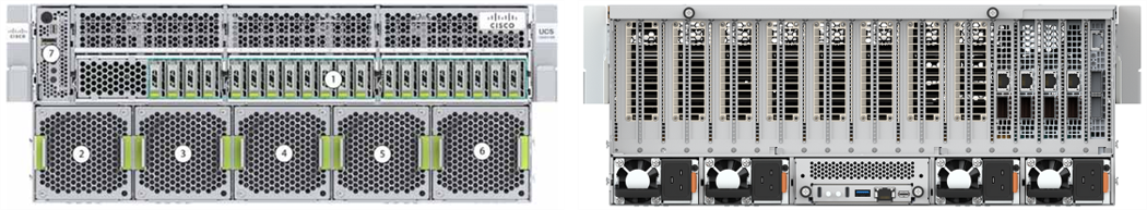 Cisco UCS C845A M8 Rack Server (front and rear views)