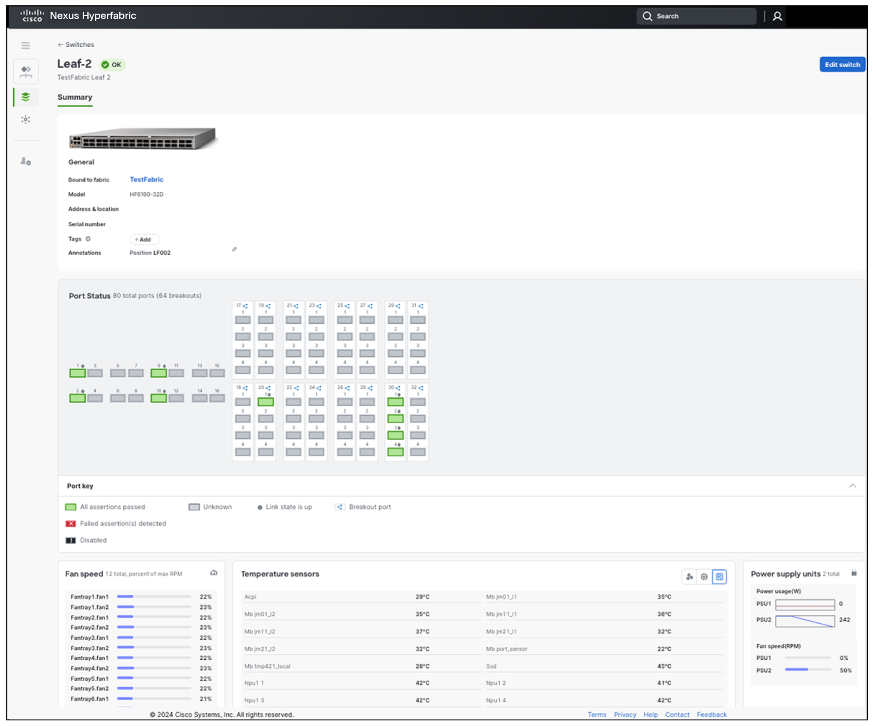 Cloud-managed switch