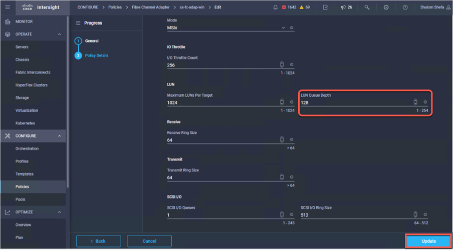 Cisco Intersight LUN Queue  2