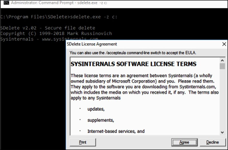 Accept the software license term.