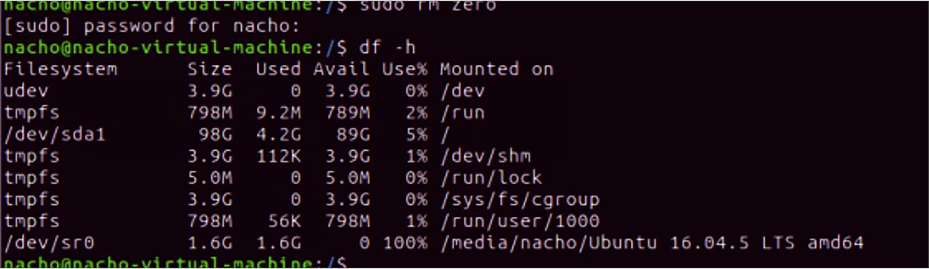 Reclaim space on Linux VM.