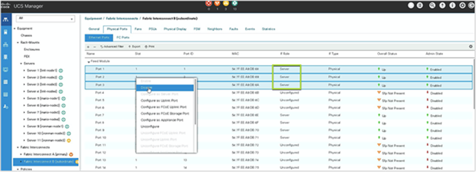Configure the server ports