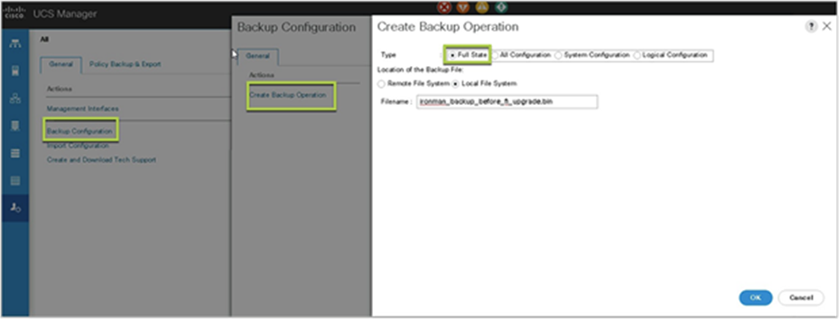 Cisco UCS Manager configuration backup