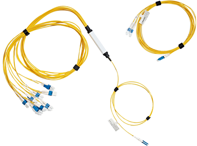 1x8 breakout cable (left), CS-LC cable (right)