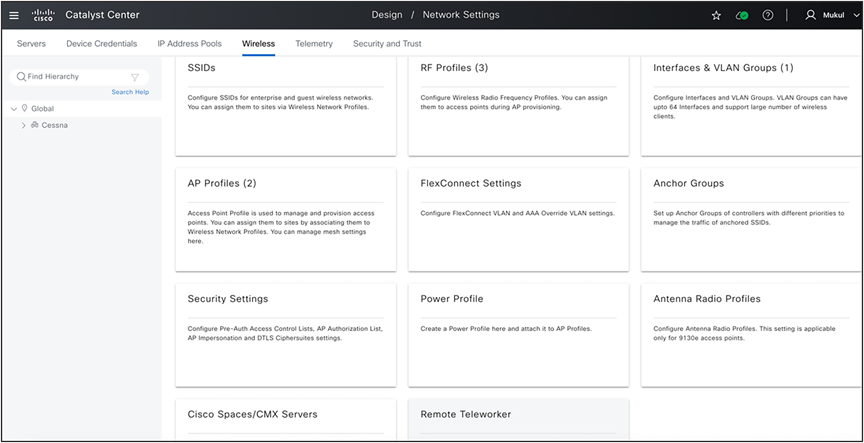 Design: Wireless Global Settings