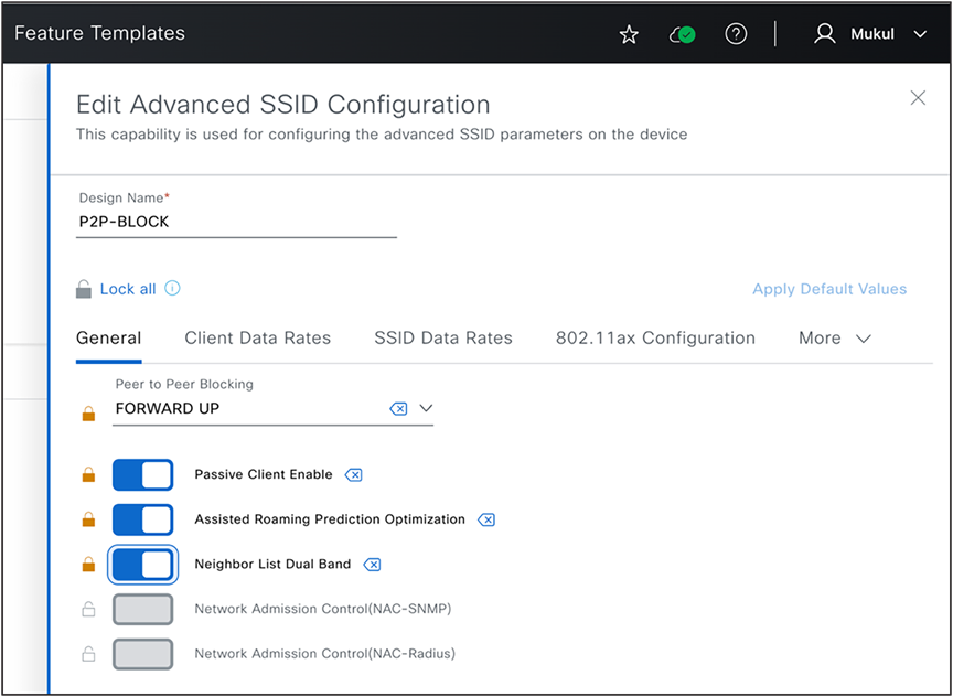 Lock Parameters in Feature Templates