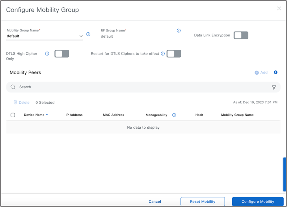 Mobility Configuration