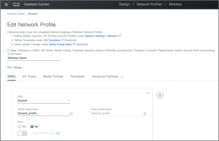 Design: Wireless Network Profile