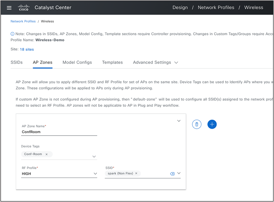 AP Zone Setup in Network Profile
