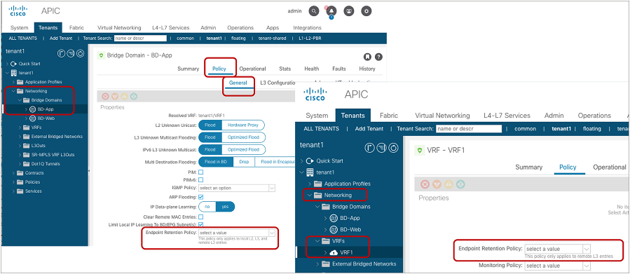 Select an Endpoint Retention Policy